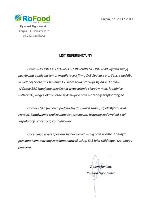 Rofood Export - Import